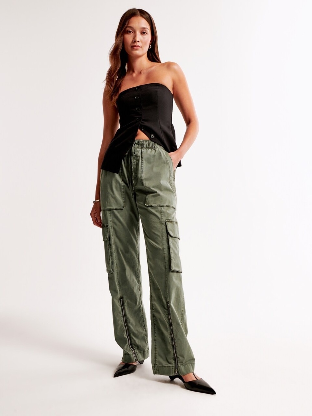 Abercrombie Pull-On Wide Leg Cargo Pant